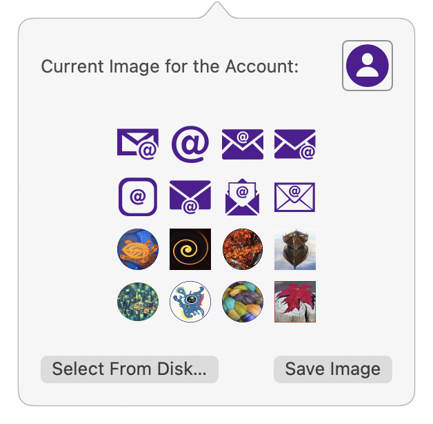 Account image popover